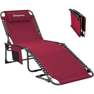 imageKingCamp Folding Outdoor Chaise LoungeWine
