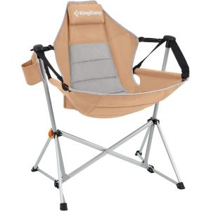 imageKingCamp Hammock Camping Chair Swinging Portable Folding Camp Chairs for Adults 400lbs Heavy Duty Foldable Oversized Rocker with Aluminum Alloy Frame Cup Holder Pillow for Outdoor Beach Patio Sport