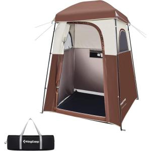 imageKingCamp Shower Tent Large Portable 12 Room Dressing Toilet and Changing Tents with Shower Bag ampamp Floor for Camping ampamp TravelCOFFEE