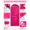 imageKingCamp 45 F Kids Sleeping Bag Lightweight Waterproof ampamp Compact Flannel Sleeping Bags Cold Weather ampamp Warm Youth Essentials Gear Accessories for Camping Fits 1012 Children up to 55quot Tall86F 446F RoseRed Left 4in1