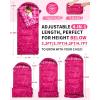 imageKingCamp 45 F Kids Sleeping Bag Lightweight Waterproof ampamp Compact Flannel Sleeping Bags Cold Weather ampamp Warm Youth Essentials Gear Accessories for Camping Fits 1012 Children up to 55quot Tall86F 446F RoseRed Left 4in1