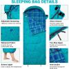 imageKingCamp 45 F Kids Sleeping Bag Lightweight Waterproof ampamp Compact Flannel Sleeping Bags Cold Weather ampamp Warm Youth Essentials Gear Accessories for Camping Fits 1012 Children up to 55quot Tall86F 446F Cyan Left Gift Set