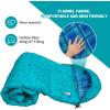 imageKingCamp 45 F Kids Sleeping Bag Lightweight Waterproof ampamp Compact Flannel Sleeping Bags Cold Weather ampamp Warm Youth Essentials Gear Accessories for Camping Fits 1012 Children up to 55quot Tall86F 446F Cyan Left Gift Set