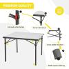 imageKingCamp Aluminum Folding Camp Table  Lightweight Portable Roll Up for Outdoor Camping Picnic BarbecueBlackSilver401x276 45person