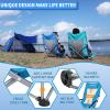 imageKingCamp Beach Chair with Cup Holder Folding Camping Chair with Carrying Bag Lightweight High Back Chair for Adults Portable Chair with Padded Armrest for Outside Parties and TravelBluehigh Back1pc