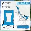 imageKingCamp Beach Chair with Cup Holder Folding Camping Chair with Carrying Bag Lightweight High Back Chair for Adults Portable Chair with Padded Armrest for Outside Parties and TravelBluehigh Back1pc