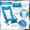 imageKingCamp Beach Chair with Cup Holder Folding Camping Chair with Carrying Bag Lightweight High Back Chair for Adults Portable Chair with Padded Armrest for Outside Parties and TravelBluehigh Back1pc