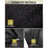 imageKingCamp Camping Blanket Poncho Wearable Honcho Hoodie Reversible Cape Windproof WaterRepellent Recycled Poncho with Snap Buttons for Outdoor Camping Hiking Stadium Travel Black 66quot x 48quot