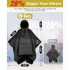 imageKingCamp Camping Blanket Poncho Wearable Honcho Hoodie Reversible Cape Windproof WaterRepellent Recycled Poncho with Snap Buttons for Outdoor Camping Hiking Stadium Travel Black 66quot x 48quot