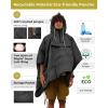 imageKingCamp Camping Blanket Poncho Wearable Honcho Hoodie Reversible Cape Windproof WaterRepellent Recycled Poncho with Snap Buttons for Outdoor Camping Hiking Stadium Travel Black 66quot x 48quot