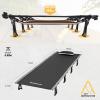imageKingCamp Camping Cot Folding Portable Heavy Duty Ultralight Cots for Adults Camping Tent Hiking Backpacking Mountaineering Travel Indoor Outdoor Indoor Base Camp with Pillow Support 265 LbsBlack