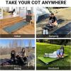 imageKingCamp Camping Cot Folding Portable Heavy Duty Ultralight Cots for Adults Camping Tent Hiking Backpacking Mountaineering Travel Indoor Outdoor Indoor Base Camp with Pillow Support 265 LbsBlue