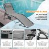 imageKingCamp Chaise Lounge Chairs Outdoor Foldable Patio Sun Chair for Outside Camping Sunbathing Beach Lawn Pool Garden Yard Folding Lightweight Heavy Duty Portable Adjustable Lounge with PillowGrey