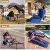 imageKingCamp Chaise Lounge Chairs Outdoor Foldable Patio Sun Chair for Outside Camping Sunbathing Beach Lawn Pool Garden Yard Folding Lightweight Heavy Duty Portable Adjustable Lounge with Pillow2 Packblue