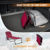 imageKingCamp Chaise Lounge Chairs Outdoor Foldable Patio Sun Chair for Outside Camping Sunbathing Beach Lawn Pool Garden Yard Folding Lightweight Heavy Duty Portable Adjustable Lounge with Pillow2 Packwine