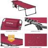 imageKingCamp Chaise Lounge Chairs Outdoor Foldable Patio Sun Chair for Outside Camping Sunbathing Beach Lawn Pool Garden Yard Folding Lightweight Heavy Duty Portable Adjustable Lounge with PillowWine2 Pack
