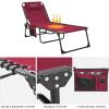 imageKingCamp Chaise Lounge Chairs Outdoor Foldable Patio Sun Chair for Outside Camping Sunbathing Beach Lawn Pool Garden Yard Folding Lightweight Heavy Duty Portable Adjustable Lounge with PillowWine2 Pack