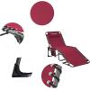imageKingCamp Chaise Lounge Chairs Outdoor Foldable Patio Sun Chair for Outside Camping Sunbathing Beach Lawn Pool Garden Yard Folding Lightweight Heavy Duty Portable Adjustable Lounge with PillowWine