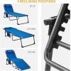 imageKingCamp Chaise Lounge Chairs Outdoor Foldable Patio Sun Chair for Outside Camping Sunbathing Beach Lawn Pool Garden Yard Folding Lightweight Heavy Duty Portable Adjustable Lounge with Pillow