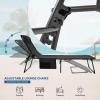 imageKingCamp Chaise Lounge Chairs Outdoor Foldable Patio Sun Chair for Outside Camping Sunbathing Beach Lawn Pool Garden Yard Folding Lightweight Heavy Duty Portable Adjustable Lounge with PillowBlackGrey