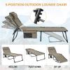 imageKingCamp Chaise Lounge Chairs Outdoor Foldable Patio Sun Chair for Outside Camping Sunbathing Beach Lawn Pool Garden Yard Folding Lightweight Heavy Duty Portable Adjustable Lounge with PillowBeige