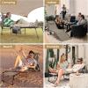 imageKingCamp Chaise Lounge Chairs Outdoor Foldable Patio Sun Chair for Outside Camping Sunbathing Beach Lawn Pool Garden Yard Folding Lightweight Heavy Duty Portable Adjustable Lounge with PillowBeige