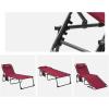 imageKingCamp Chaise Lounge Chairs Outdoor Foldable Patio Sun Chair for Outside Camping Sunbathing Beach Lawn Pool Garden Yard Folding Lightweight Heavy Duty Portable Adjustable Lounge with PillowWine