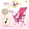 imageKingCamp Compact Camping Chairs for Adults Ultralight High Back Folding Portable Lawn Chairs Light Weight Camp Outdoor Chair with Armrest Side Pocket Headrast Carry Bag Support 265 LbsPink