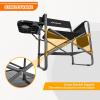 imageKingCamp Directors Chair with Side Table Portable Folding Camping Chairs 300lbs Heavy Duty Seat with Pocket Breathable Mesh Back ampamp Compact Design for Camping Hiking Backpacking FishingAll Black  1 Pack