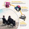 imageKingCamp Directors Chair with Side Table Portable Folding Camping Chairs 300lbs Heavy Duty Seat with Pocket Breathable Mesh Back ampamp Compact Design for Camping Hiking Backpacking FishingPink  1 Pack