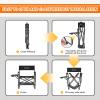 imageKingCamp Directors Chair with Side Table Portable Folding Camping Chairs 300lbs Heavy Duty Seat with Pocket Breathable Mesh Back ampamp Compact Design for Camping Hiking Backpacking FishingAll Black  1 Pack