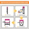 imageKingCamp Directors Chair with Side Table Portable Folding Camping Chairs 300lbs Heavy Duty Seat with Pocket Breathable Mesh Back ampamp Compact Design for Camping Hiking Backpacking FishingPink  1 Pack