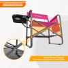 imageKingCamp Directors Chair with Side Table Portable Folding Camping Chairs 300lbs Heavy Duty Seat with Pocket Breathable Mesh Back ampamp Compact Design for Camping Hiking Backpacking FishingPink  1 Pack