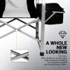 imageKingCamp Directors Chair with Side Table Portable Folding Camping Chairs 300lbs Heavy Duty Seat with Pocket Breathable Mesh Back ampamp Compact Design for Camping Hiking Backpacking FishingBlack  Grey