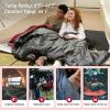 imageKingCamp Double Sleeping Bag for Adults Queen Size 2 Person XXL Flannel Sleeping Bag Waterproof Lightweight Flannel Quilt with 2 Pillows Perfect for Couples Family Camping HikingEnvelopeBlack