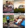 imageKingCamp Double Sleeping Bag for Adults Queen Size 2 Person XXL Flannel Sleeping Bag Waterproof Lightweight Flannel Quilt with 2 Pillows Perfect for Couples Family Camping HikingThermal PodBlack