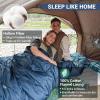 imageKingCamp Double Sleeping Bag for Adults Queen Size 2 Person XXL Flannel Sleeping Bag Waterproof Lightweight Flannel Quilt with 2 Pillows Perfect for Couples Family Camping HikingEnvelopeNavy
