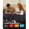 imageKingCamp Double Sleeping Bag for Adults Queen Size 2 Person XXL Flannel Sleeping Bag Waterproof Lightweight Flannel Quilt with 2 Pillows Perfect for Couples Family Camping HikingThermal PodBlack