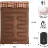 imageKingCamp Double Sleeping Bag for Adults Queen Size 2 Person XXL Flannel Sleeping Bag Waterproof Lightweight Flannel Quilt with 2 Pillows Perfect for Couples Family Camping HikingEnvelopeCoffee