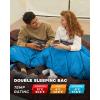 imageKingCamp Double Sleeping Bag for Adults Queen Size 2 Person XXL Flannel Sleeping Bag Waterproof Lightweight Flannel Quilt with 2 Pillows Perfect for Couples Family Camping HikingThermal PodBlue