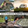 imageKingCamp Double Sleeping Bag for Adults Queen Size 2 Person XXL Flannel Sleeping Bag Waterproof Lightweight Flannel Quilt with 2 Pillows Perfect for Couples Family Camping HikingThermal PodGrey