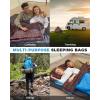 imageKingCamp Double Sleeping Bag for Adults Queen Size 2 Person XXL Flannel Sleeping Bag Waterproof Lightweight Flannel Quilt with 2 Pillows Perfect for Couples Family Camping HikingThermal PodBlue