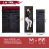 imageKingCamp Double Sleeping Bag for Adults Queen Size 2 Person XXL Flannel Sleeping Bag Waterproof Lightweight Flannel Quilt with 2 Pillows Perfect for Couples Family Camping HikingEnvelopeBlack
