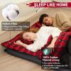 imageKingCamp Double Sleeping Bag for Adults Queen Size 2 Person XXL Flannel Sleeping Bag Waterproof Lightweight Flannel Quilt with 2 Pillows Perfect for Couples Family Camping HikingEnvelopeBlack
