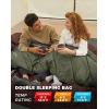 imageKingCamp Double Sleeping Bag for Adults Queen Size 2 Person XXL Flannel Sleeping Bag Waterproof Lightweight Flannel Quilt with 2 Pillows Perfect for Couples Family Camping HikingThermal PodOlive