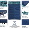 imageKingCamp Double Sleeping Bag for Adults Queen Size 2 Person XXL Flannel Sleeping Bag Waterproof Lightweight Flannel Quilt with 2 Pillows Perfect for Couples Family Camping HikingEnvelopeNavy