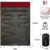 imageKingCamp Double Sleeping Bag for Adults Queen Size 2 Person XXL Flannel Sleeping Bag Waterproof Lightweight Flannel Quilt with 2 Pillows Perfect for Couples Family Camping HikingEnvelopeGreen