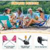 imageKingCamp Folding Beach Chair High Back Lightweight Portable Backpack Chair with Headrest Cup Holder for Camping Outdoor Sand Concert Lawn Festival Sports CyanDarkroselow Back2 Pack