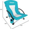 imageKingCamp Folding Beach Chair High Back Lightweight Portable Backpack Chair with Headrest Cup Holder for Camping Outdoor Sand Concert Lawn Festival Sports CyanLow Cyan 1