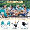 imageKingCamp Folding Beach Chair High Back Lightweight Portable Backpack Chair with Headrest Cup Holder for Camping Outdoor Sand Concert Lawn Festival Sports CyanCyanlow Back2 Pack